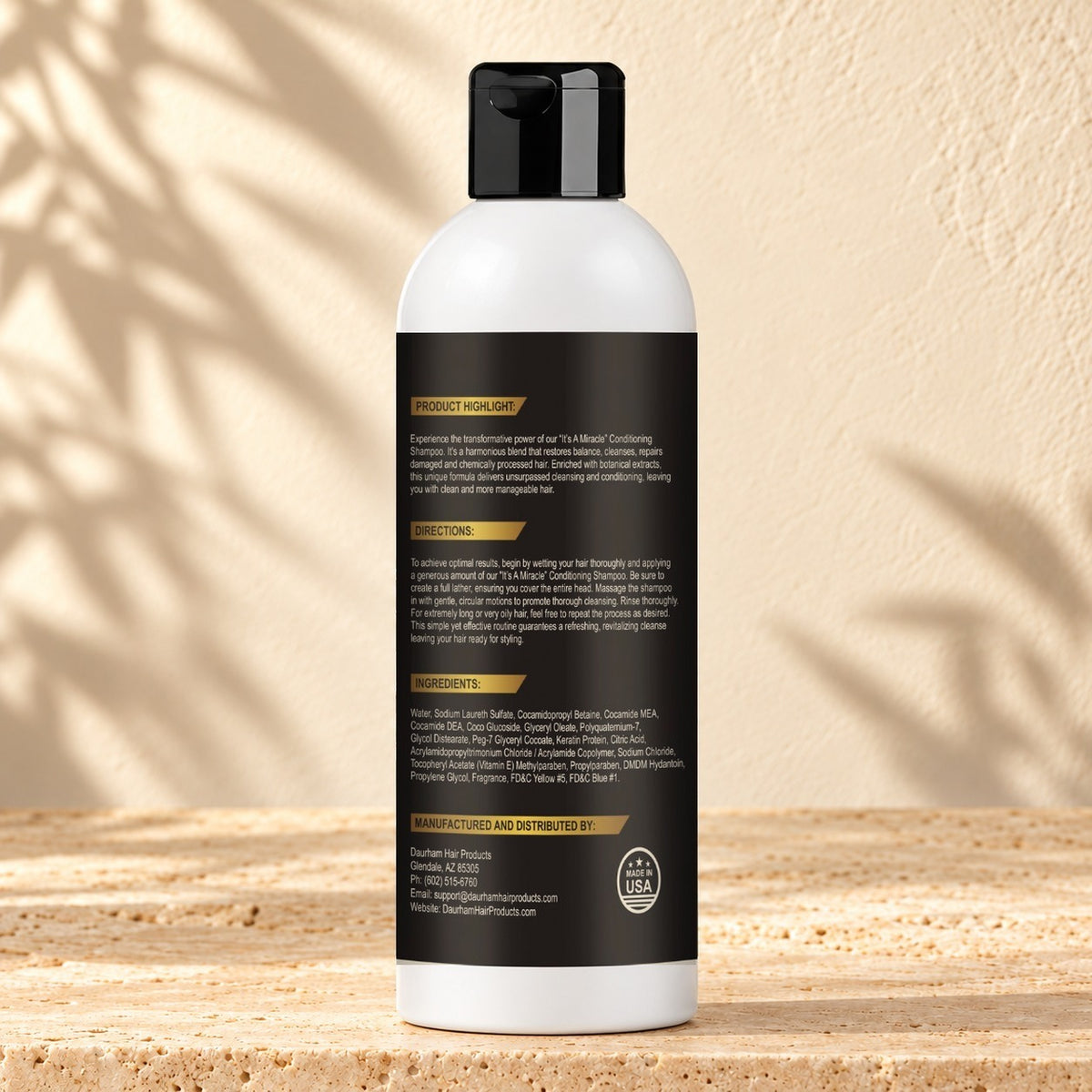 “It’s A Miracle” Conditioning Shampoo – back label