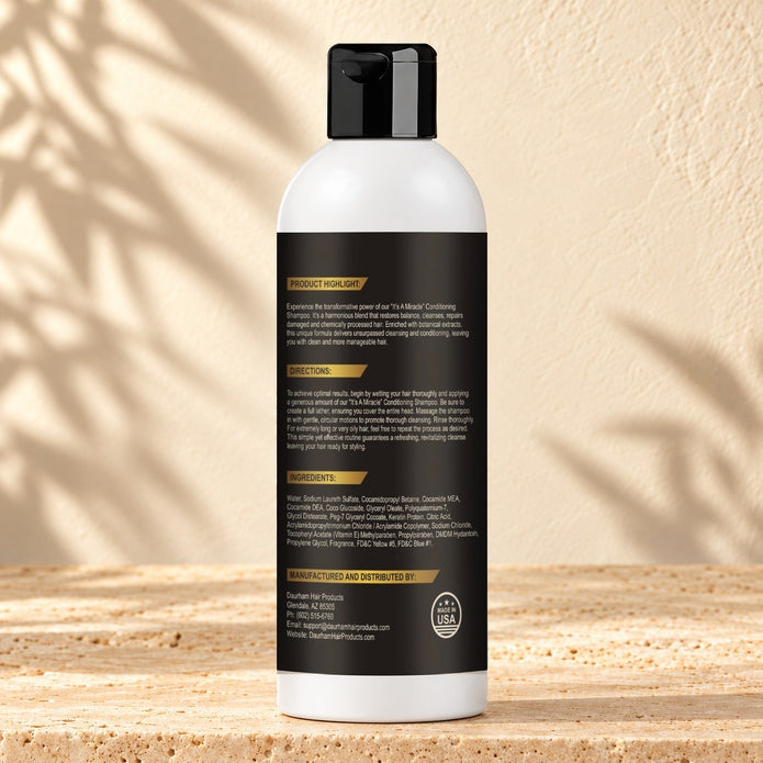 “It’s A Miracle” Conditioning Shampoo – back label